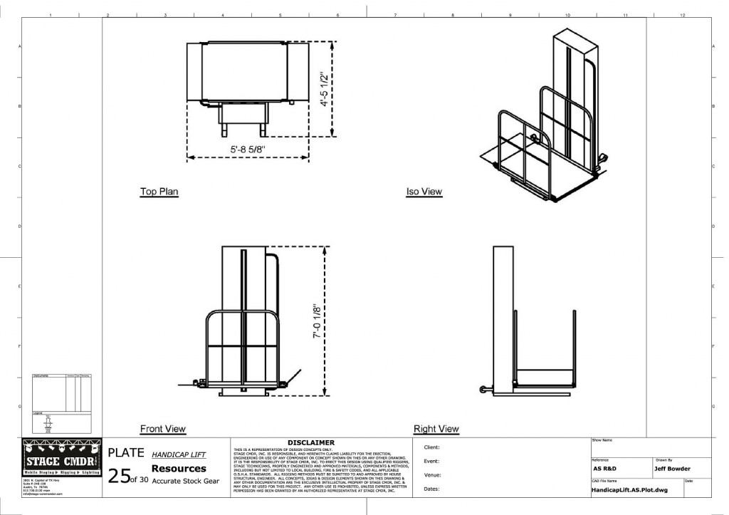 Ada Handicap Lift Cad Block