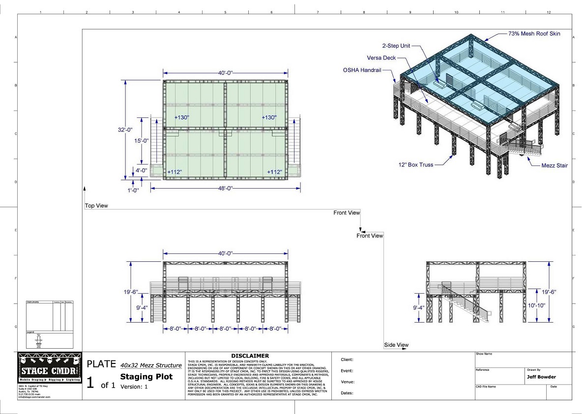 Mezzanine Structures for rent from Stage CMDR, Inc. in Sacramento.